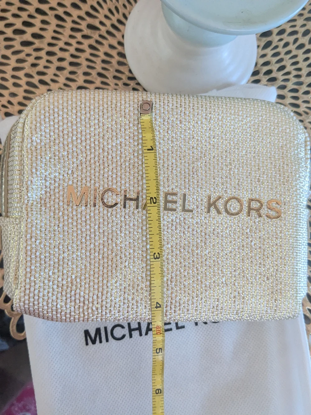 MICHAEL KORS Metallic Gold Cosmetic Pouch